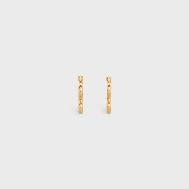 TRIOMPHE FRAME LARGE EARRINGS IN BRASS WITH GOLD FINISH