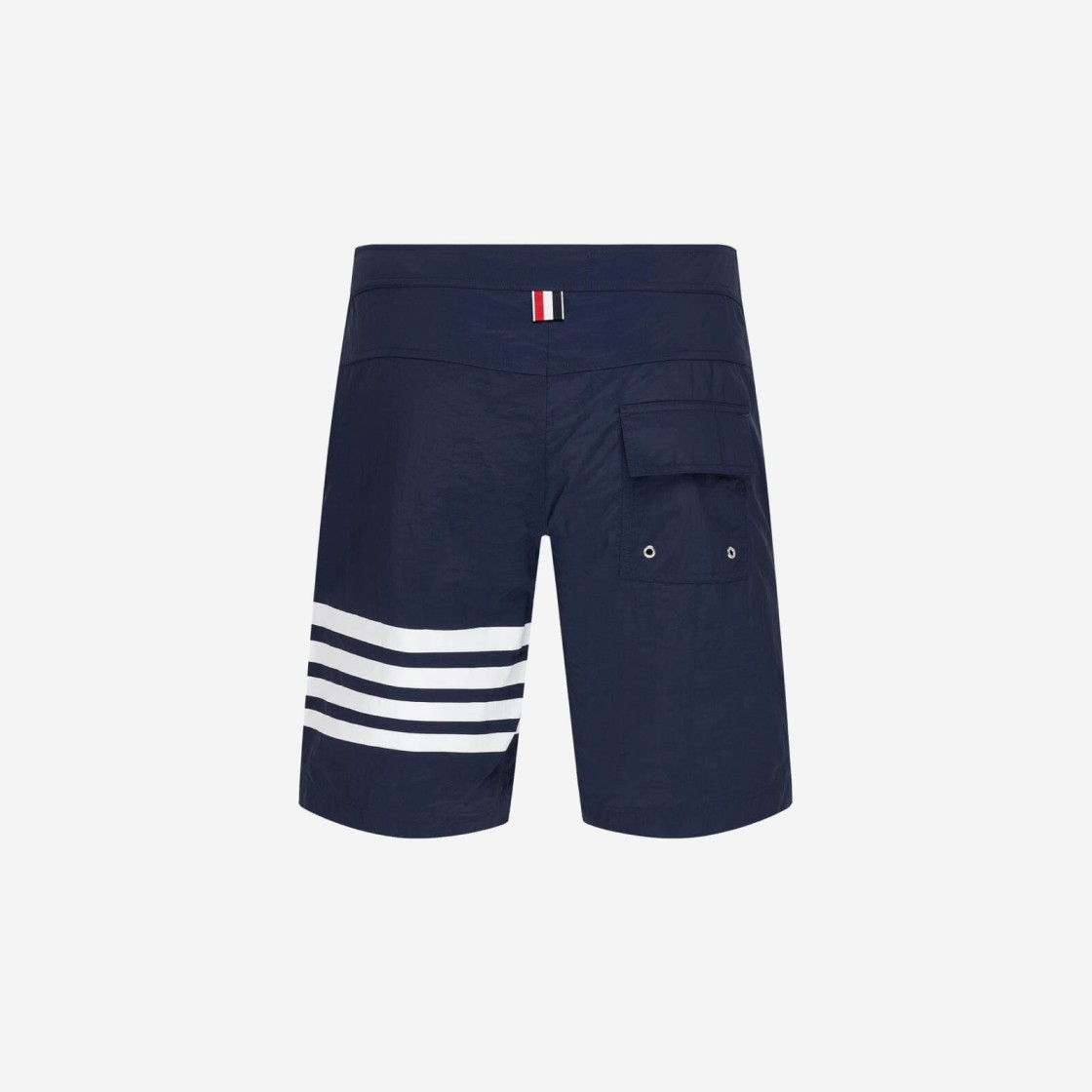Thom Browne Solid Swim Tech 4-Bar Board Shorts Navy