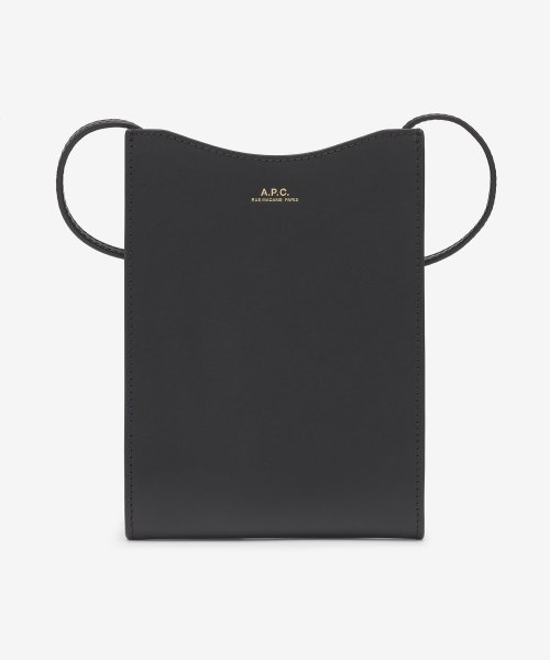 JAMIE BLACK LEATHER CROSSBODY BAG WITH LOGO A.P.C. WOMAN