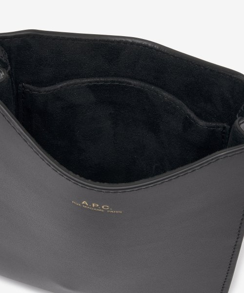 JAMIE BLACK LEATHER CROSSBODY BAG WITH LOGO A.P.C. WOMAN