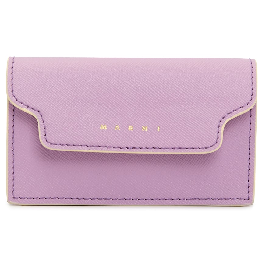 Saffiano trunk card case purple