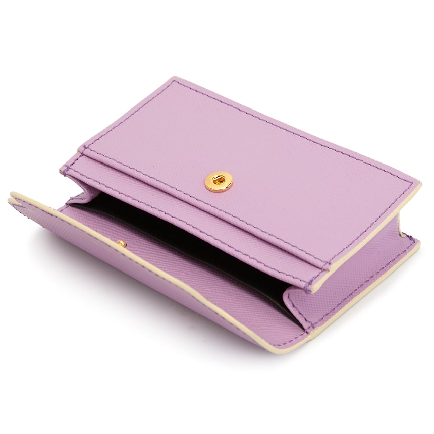 Saffiano trunk card case purple