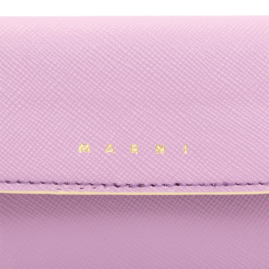 Saffiano trunk card case purple