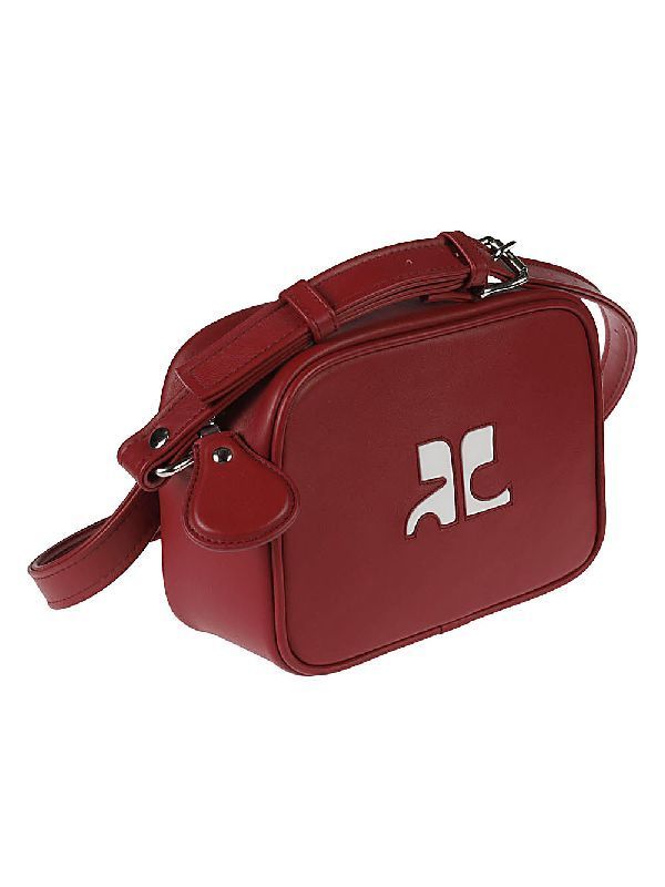 Re-edition logo leather camera bag