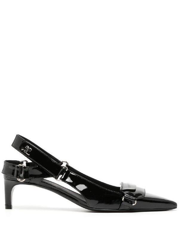 Patent leather slingback heels