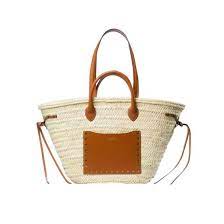 CADIX raffia leather basket bag