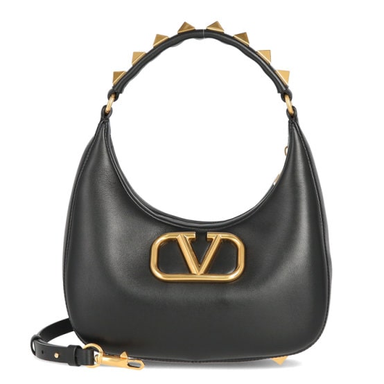 V logo studded hobo bag