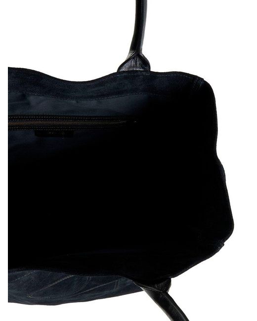 23SSS Small Yanky Suede Logo Tote Bag Black