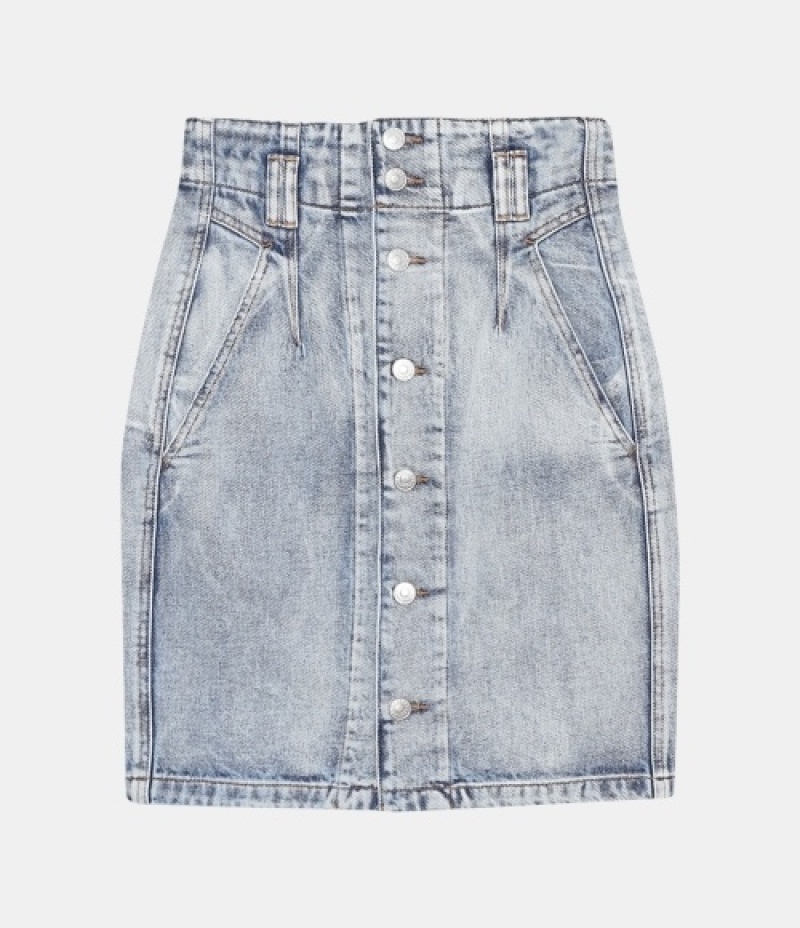 TLOAN washed denim mini skirt