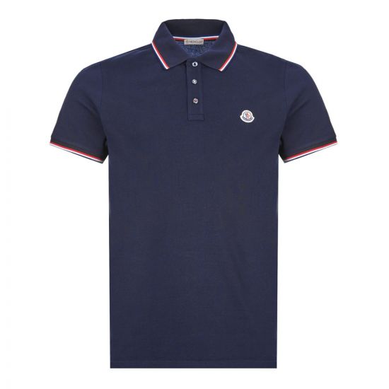 Three-stripe lining logo patch short sleeve karati navy