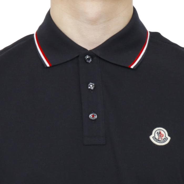 Three-stripe lining logo patch short sleeve karati navy