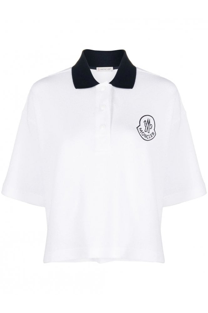 Logo patch short sleeve pique white