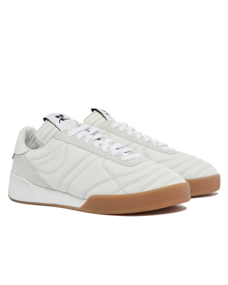 COURRÈGES CLUB 02 LEATHER SNEAKERS WHITE