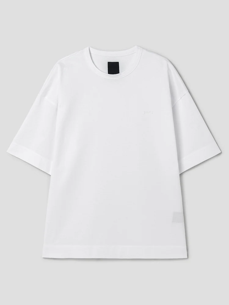 Cotton Plain Semi-Overfit T-Shirt - White