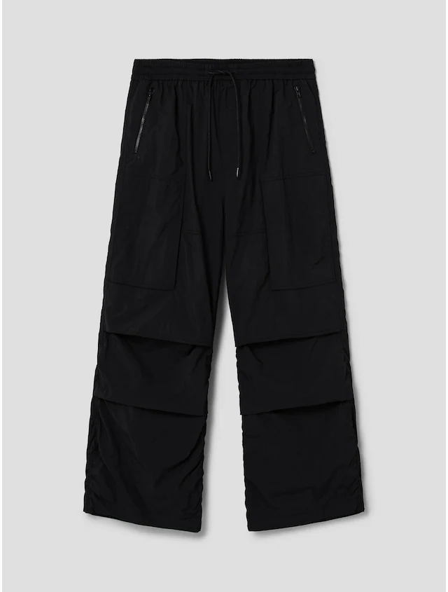 Nylon Puckering Pants - Black