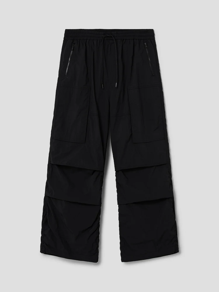 Nylon Puckering Pants - Black