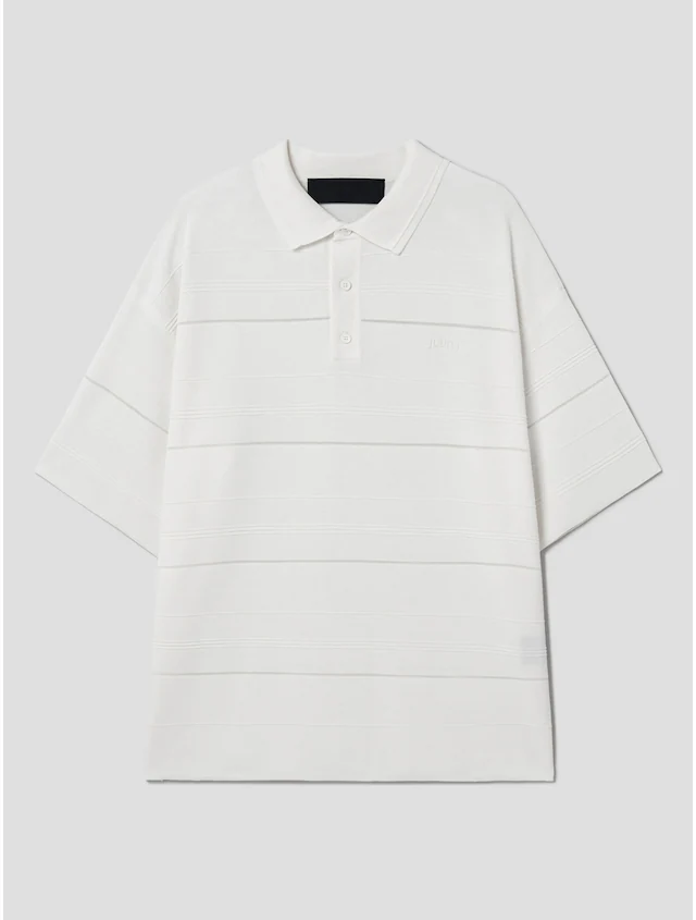 Stripe Collar Knit - White