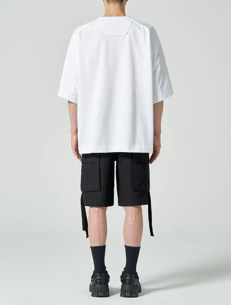 Cotton Cargo String Shorts - Black