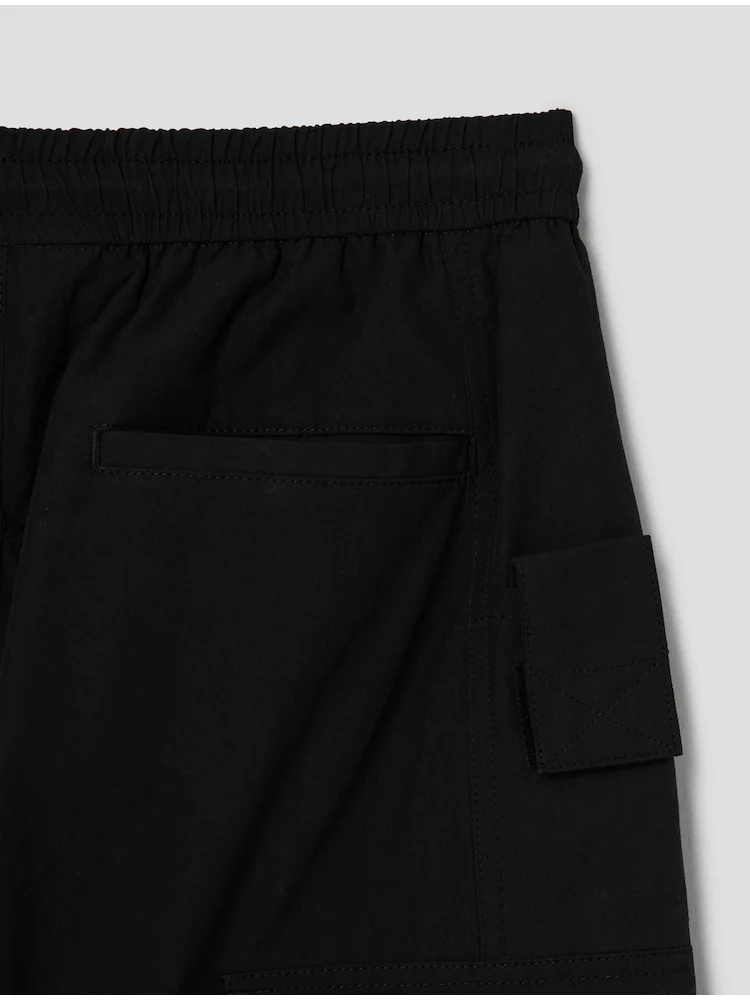 Cotton Cargo String Shorts - Black