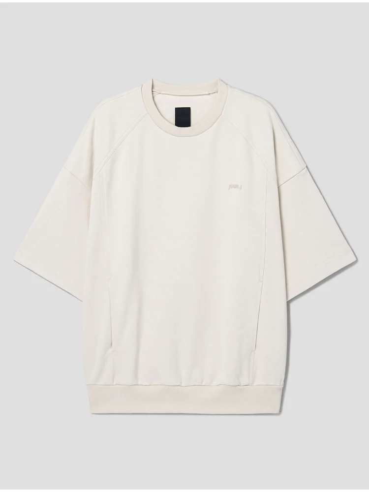 Cotton Half Sweatshirt - Ivory