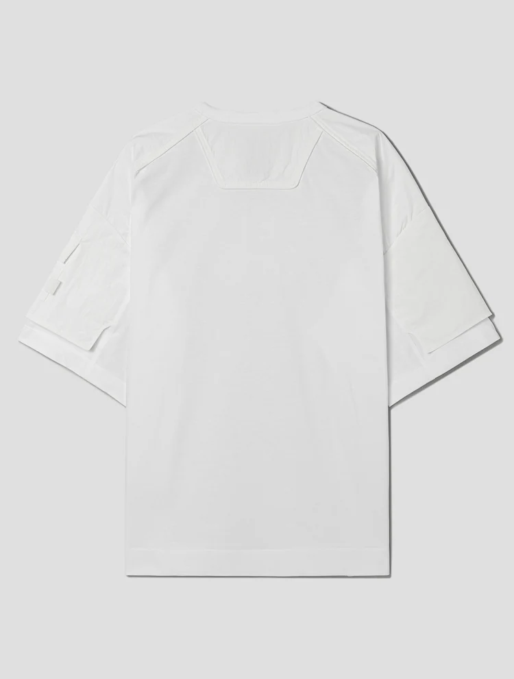 Layered Detail Short Sleeve T-Shirt - White
