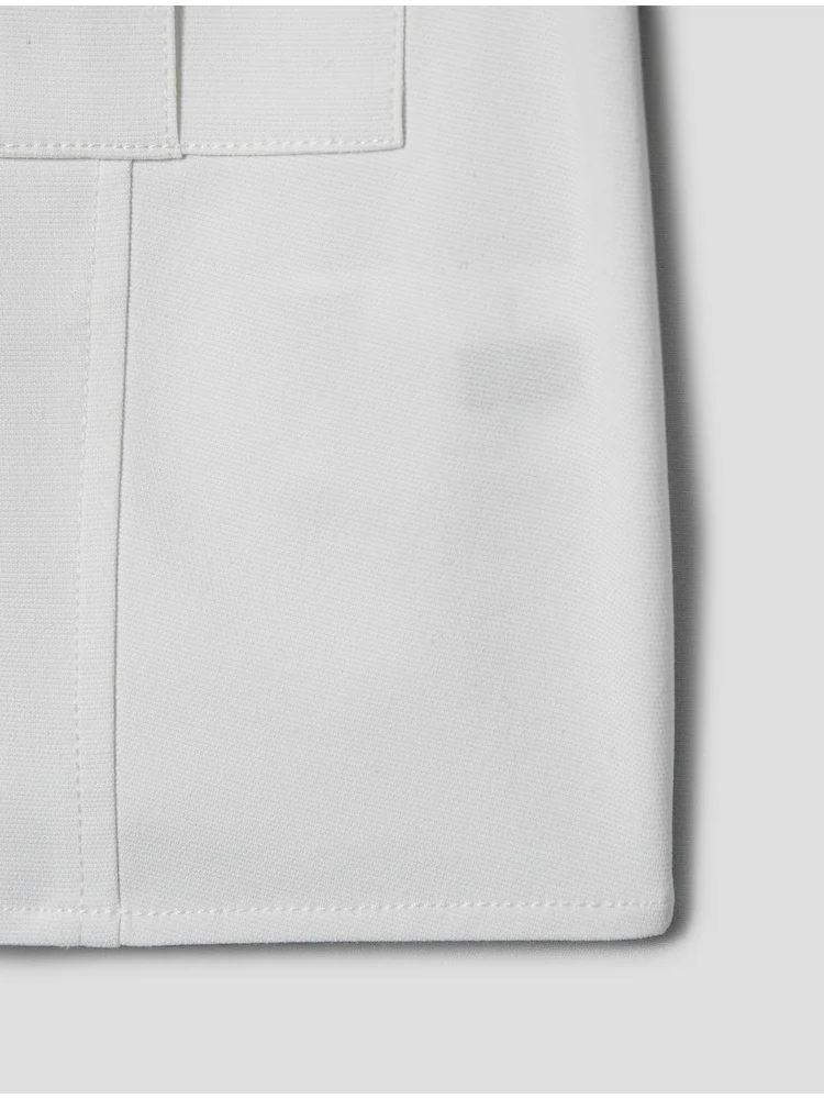 [Celeb Wear] Two Pocket Cropped Short Sleeve Shirt - Ivory