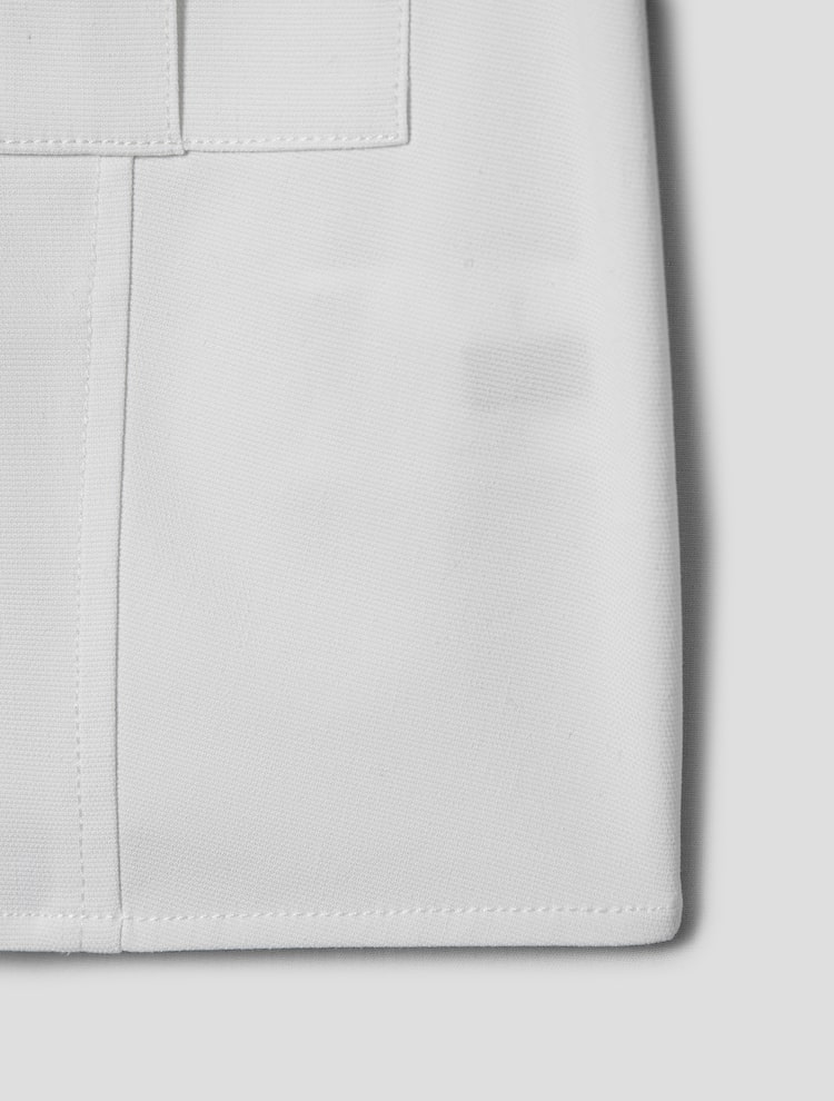 [Celeb Wear] Two Pocket Cropped Short Sleeve Shirt - Ivory