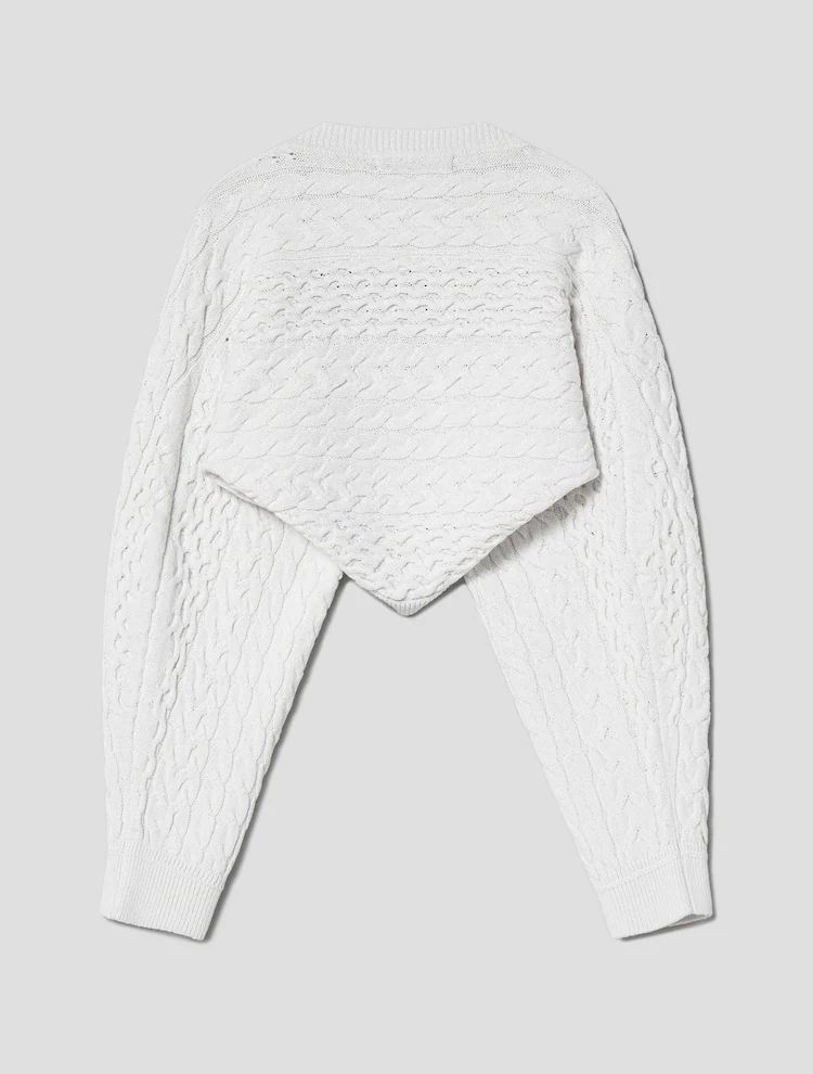 Poly Blend A-Line Mesh Bolero - White