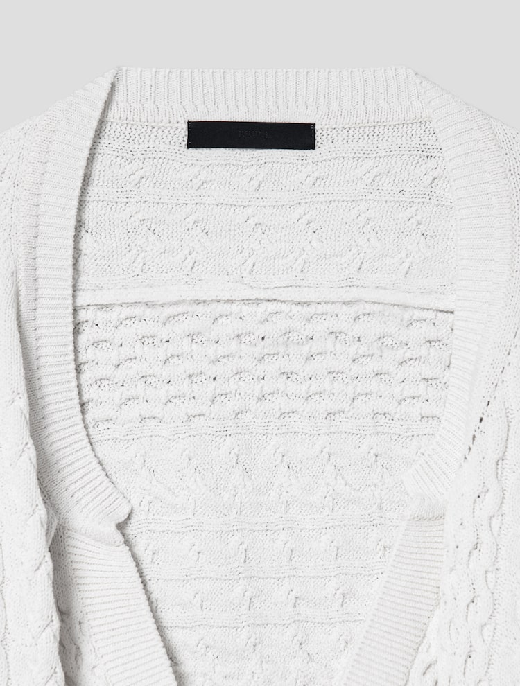 Poly Blend A-Line Mesh Bolero - White