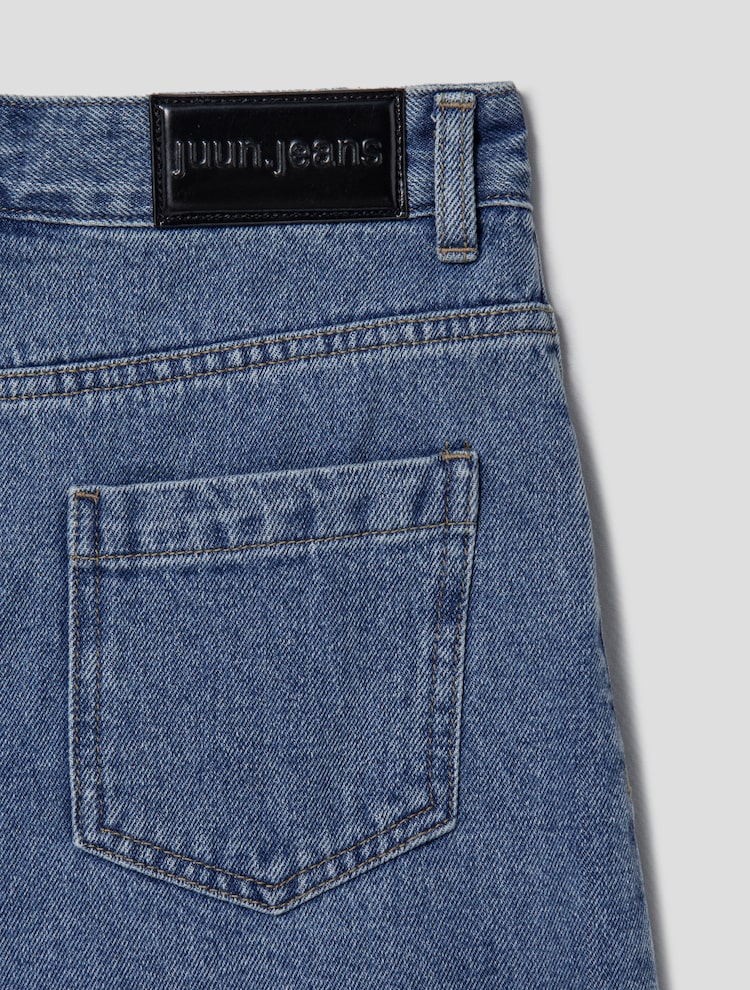 Denim Pleated Shorts - Sky Blue