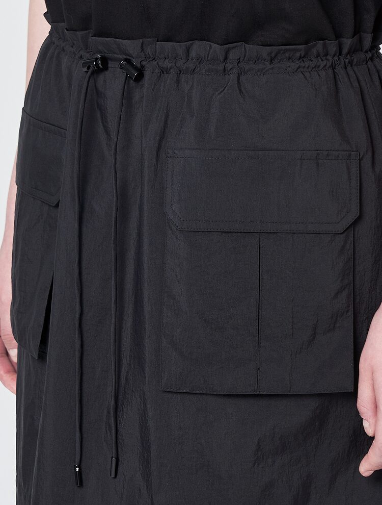 Jersey Contrast Mini Anorak Dress - Black