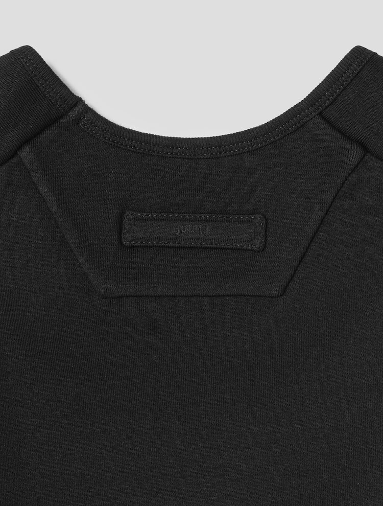 Basic Slim Round Neck Sleeveless T-Shirt - Black