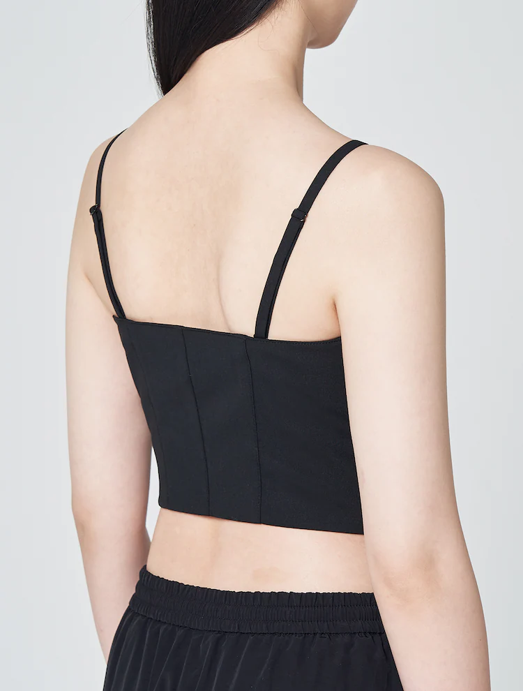 Biella Corset Crop Top - Black