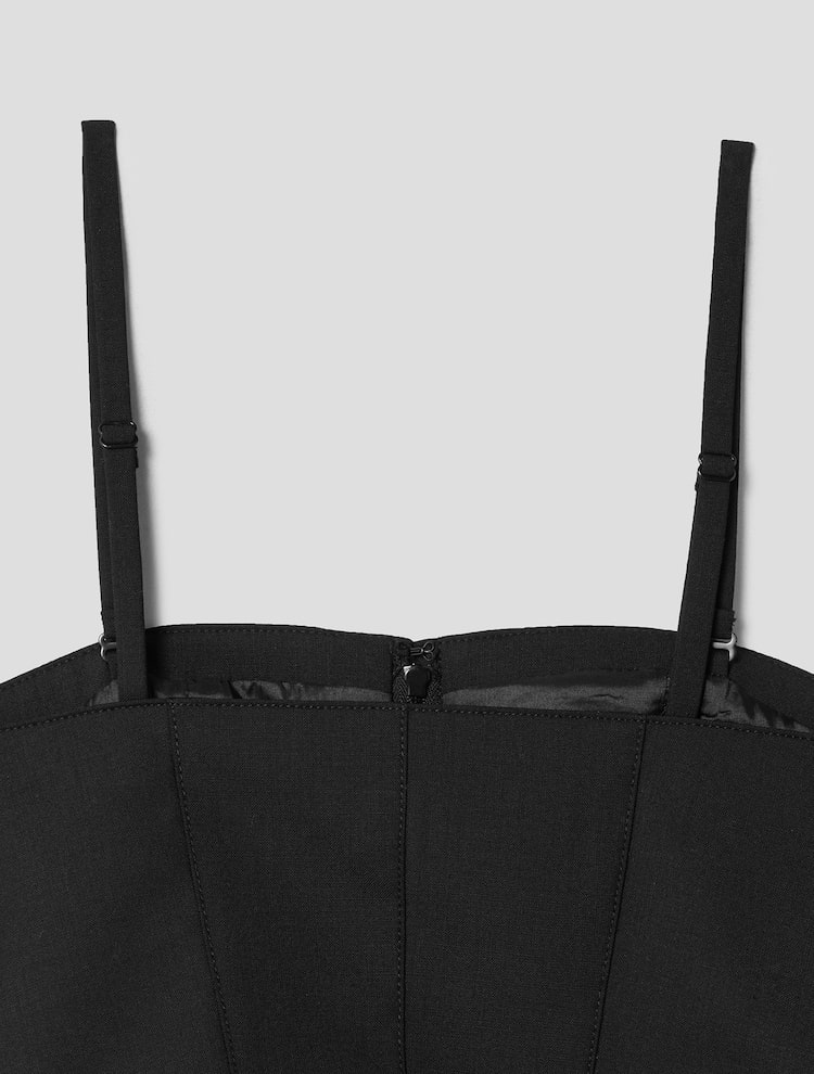 Biella Corset Crop Top - Black