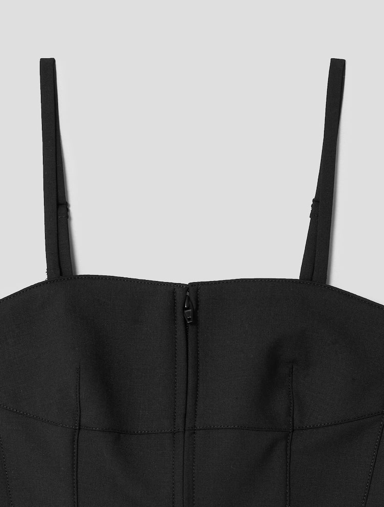 Biella Corset Crop Top - Black