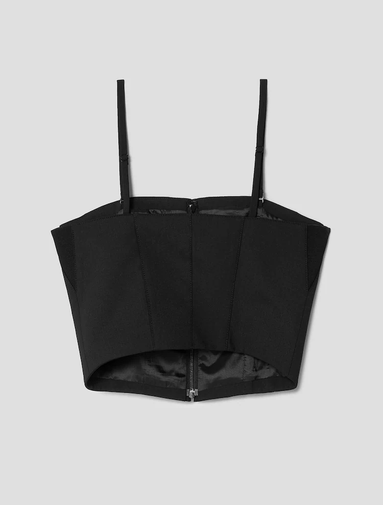 Biella Corset Crop Top - Black