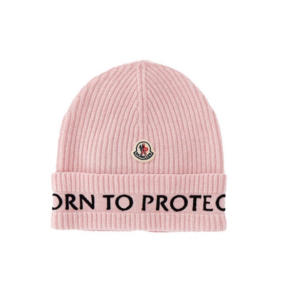 Logo patch beanie PINK