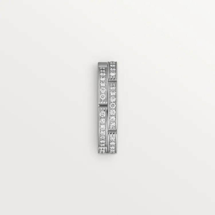 PANDA FINE WEDDING BAND FOR MAYON, 2 ROWS HALF DIAMOND PAVÉ SET