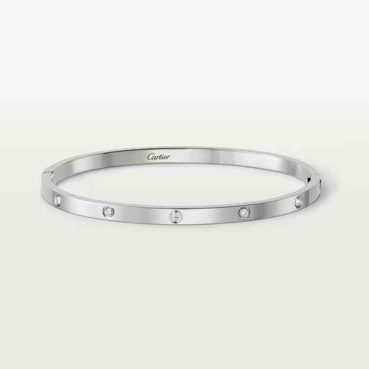white gold LOVE BRACELET, SMALL MODEL, 10 DIAMONDS