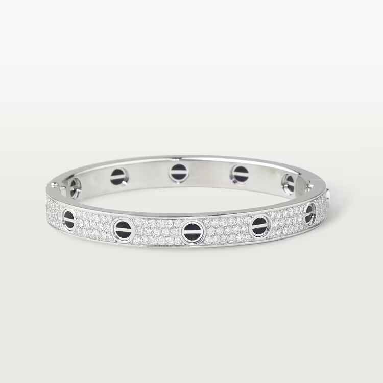 LOVE BRACELET SET WITH PAVÉ DIAMONDS, CERAMIC