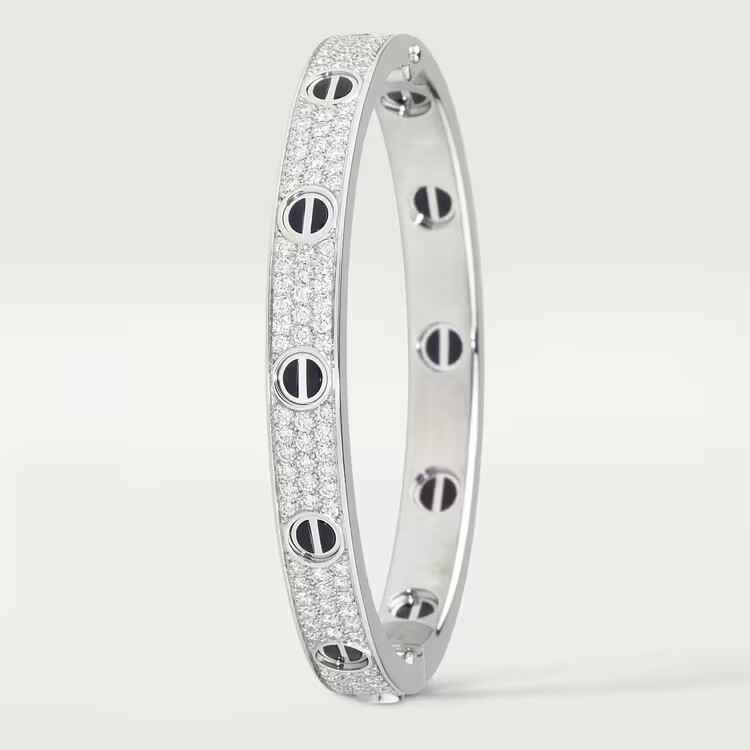 LOVE BRACELET SET WITH PAVÉ DIAMONDS, CERAMIC