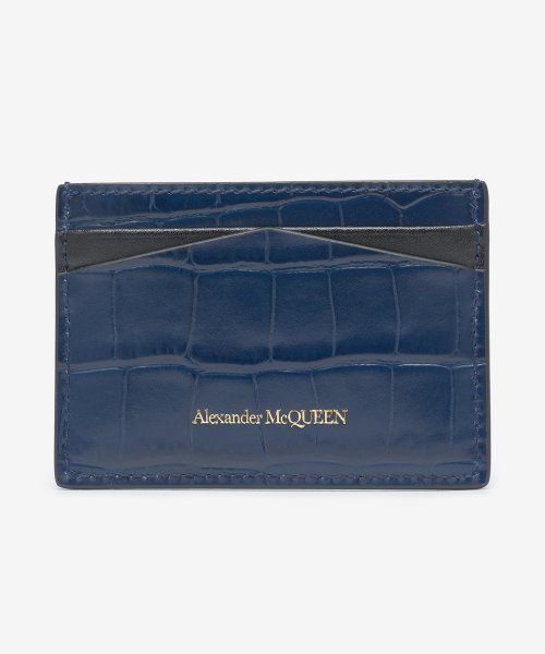 Common Gold Metal Skull Card Holder - Blue 