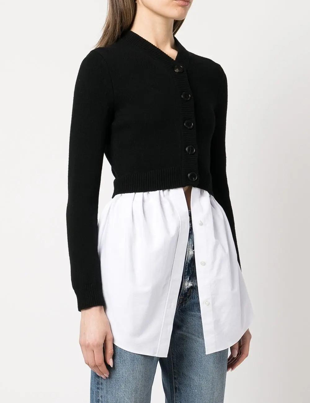 shirt detail v-neck cardigan 