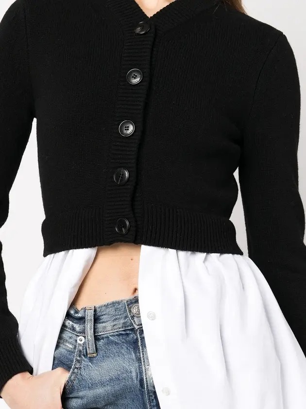 shirt detail v-neck cardigan 