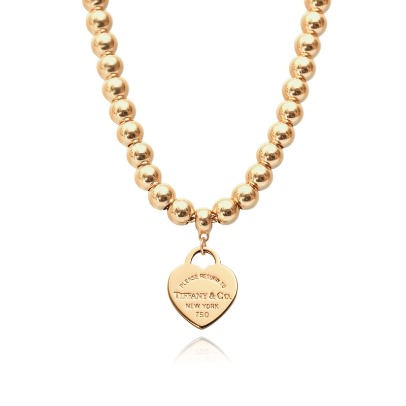 Return to Tiffany Heart Tag Bead 7in 18K Gold Bracelet