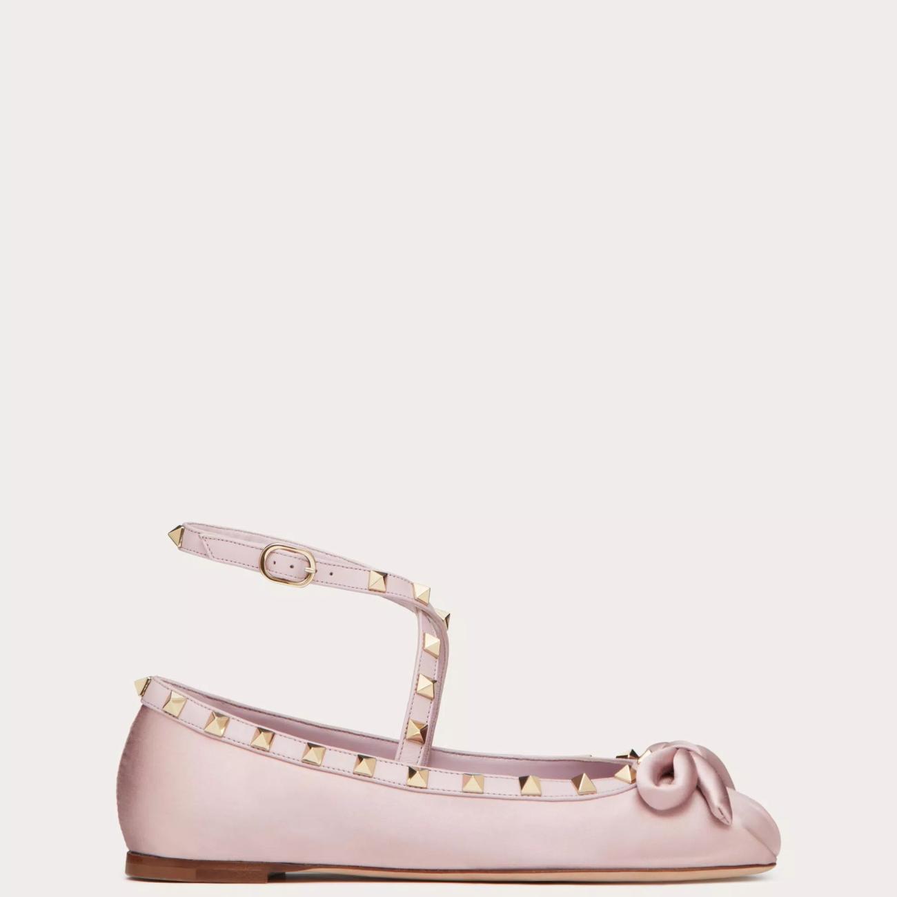 ROCKSTUD SATIN BALLERINA