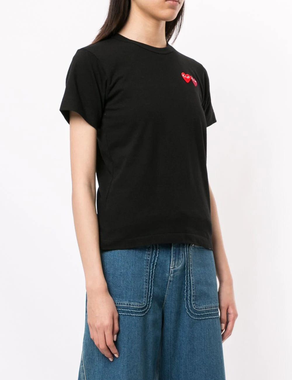 Double Heart Wappen Short Sleeve Tee black