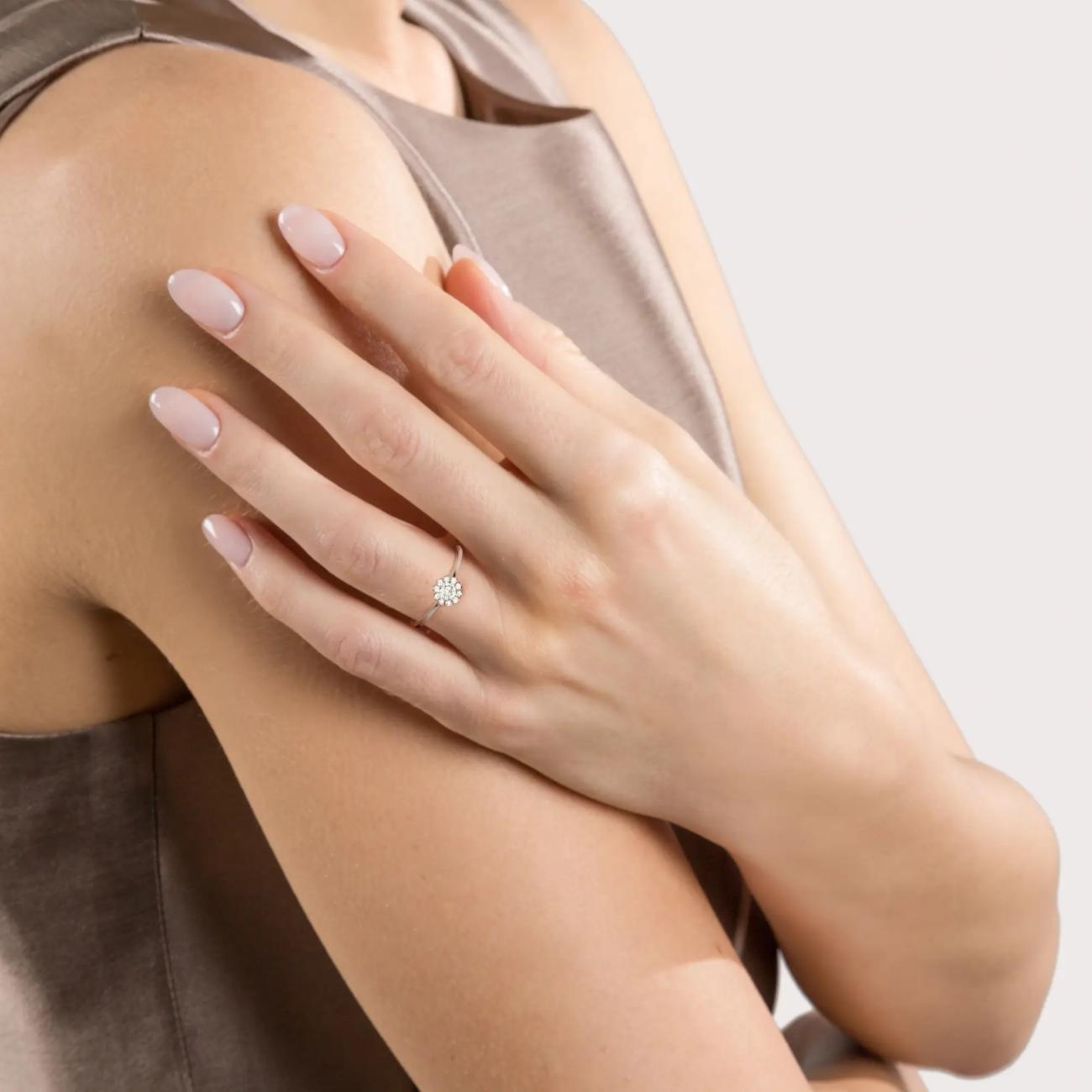 Damiani Margherita Diamonds Ring White Gold