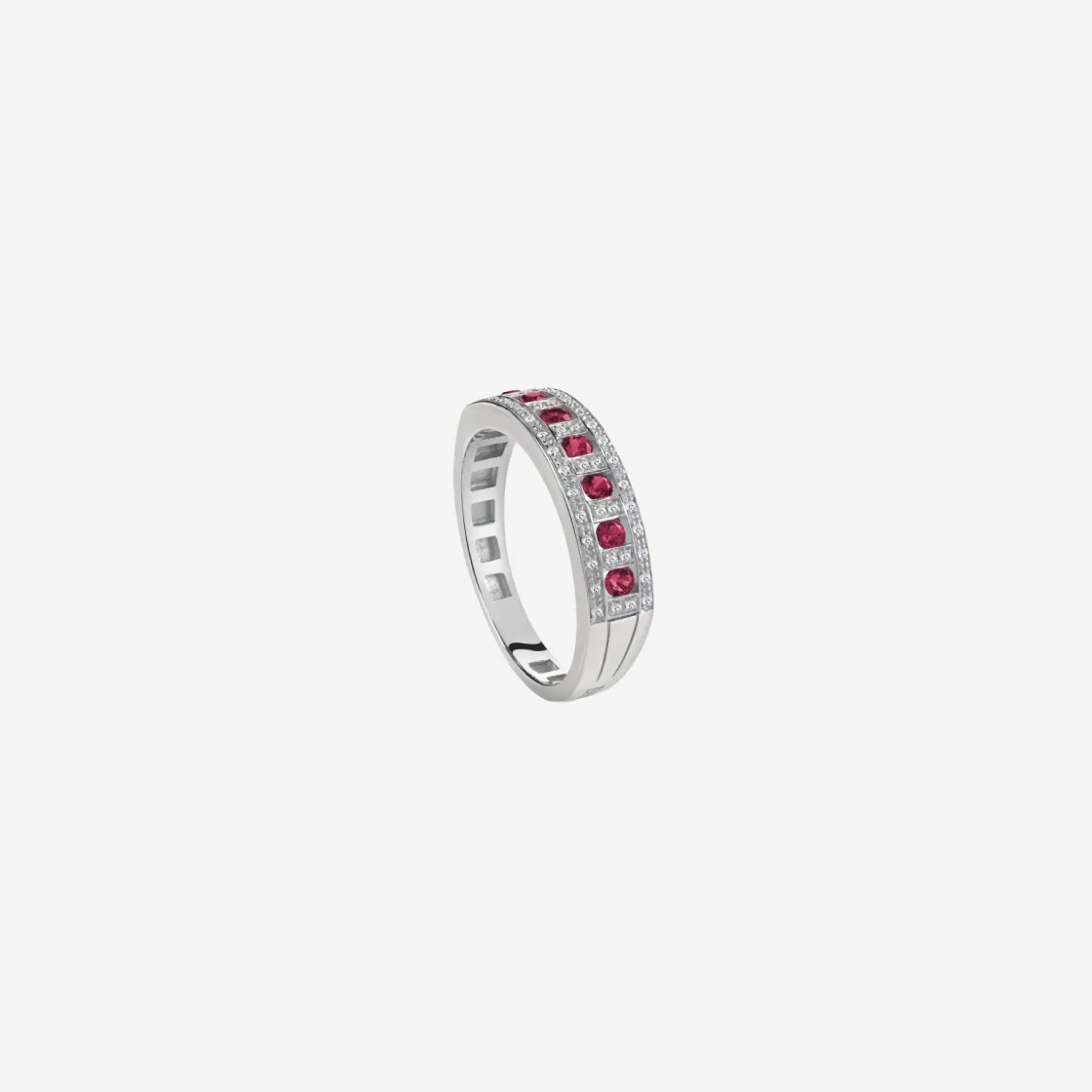 Damiani Belle Epoque Diamonds Ruby Ring White Gold