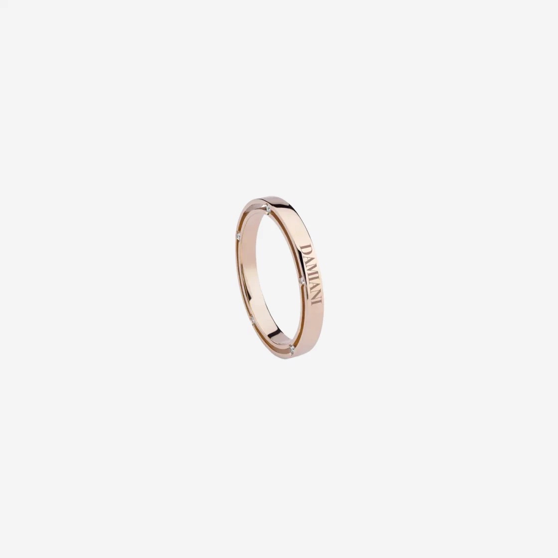 Damiani D.Side Diamonds Wedding Band Pink Gold
